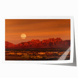 New Mexico landscape on rolled canvas, featuring muted earth tones and floral elements, ideal for art wall dining room.