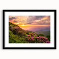 Extra large abstract art print of Blue Ridge, featuring textured, colorful palette on framed canvas.