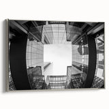 Framed canvas of a colorful Charlotte, North Carolina skyline landscape, ideal for modern office decor.