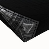 Black and white landscape art painting of the Charlotte skyline on large stretched canvas, suitable for bedroom wall decor.