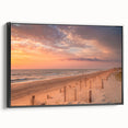 Black and white framed canvas of Outer Banks, North Carolina landscape, ideal for bedroom wall art.
