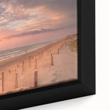 Extra large, textured black wall art depicting the Outer Banks, North Carolina, with vibrant colors on framed canvas.