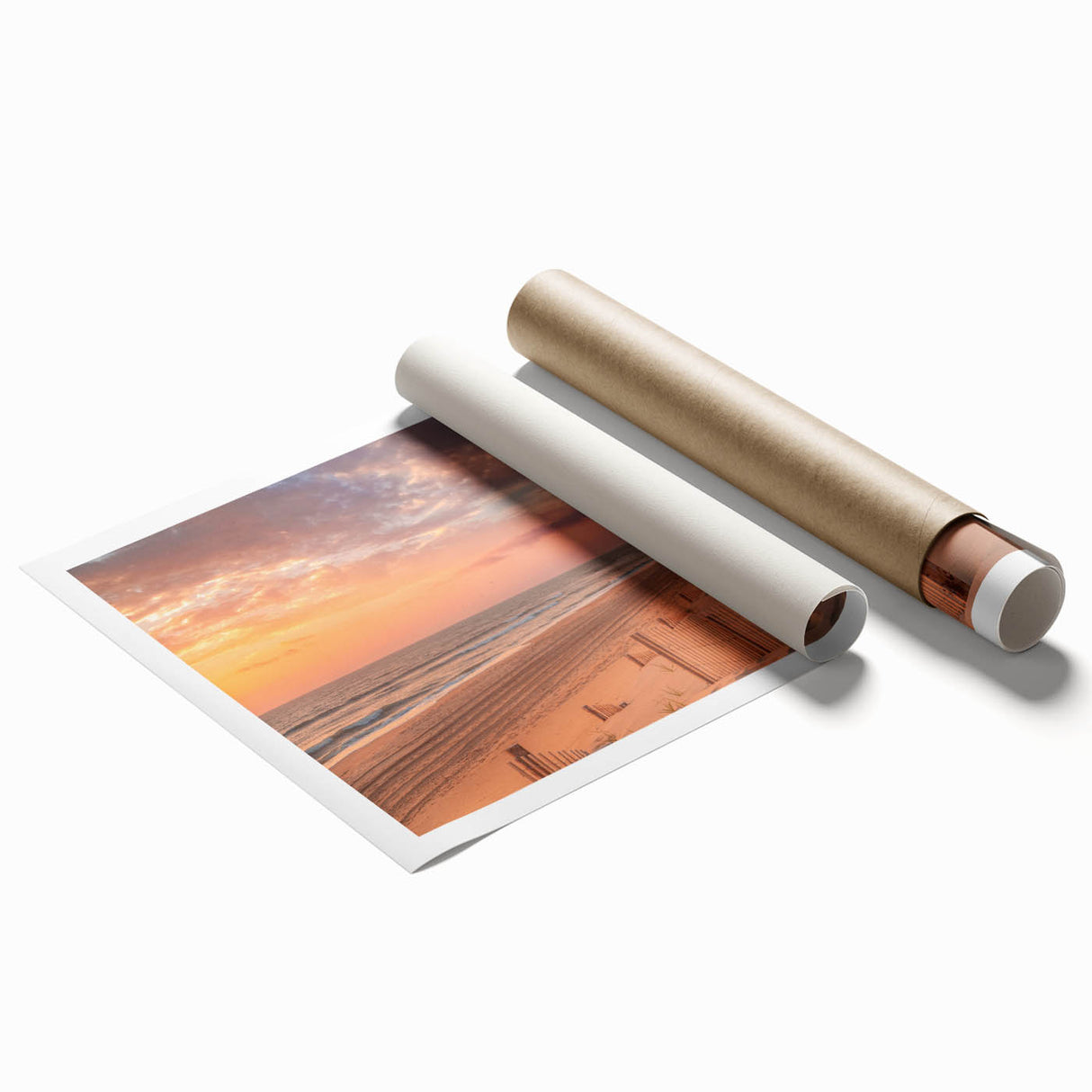 Extra large rolled print of the Outer Banks in North Carolina, featuring muted floral designs.