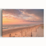 Black and white stretched canvas of the Outer Banks in North Carolina, ideal for kitchen wall art.