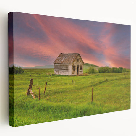 Large canvas print of North Dakota scenery in muted earth tones, suitable for kitchen wall art.