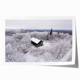 Extra large rolled print of Adirondacks scenery with lush greenery and lake, in soft natural tones.