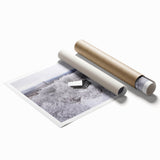 Extra large rolled print of Adirondacks scenery with vibrant green and blue tones, ideal for classy bathroom wall art.