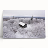 Black and white photo of Adirondacks scenery on large stretched canvas, suitable for kitchen or bedroom wall art.