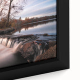 Extra large framed canvas featuring a textured depiction of Long Island, NY, in black with colorful accents.