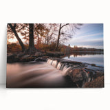 Black and white photograph of Long Island scenery on stretched canvas, ideal for kitchen wall art.