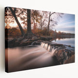 Large canvas print of Long Island scenery in muted blue and green tones, ideal for kitchen wall art.