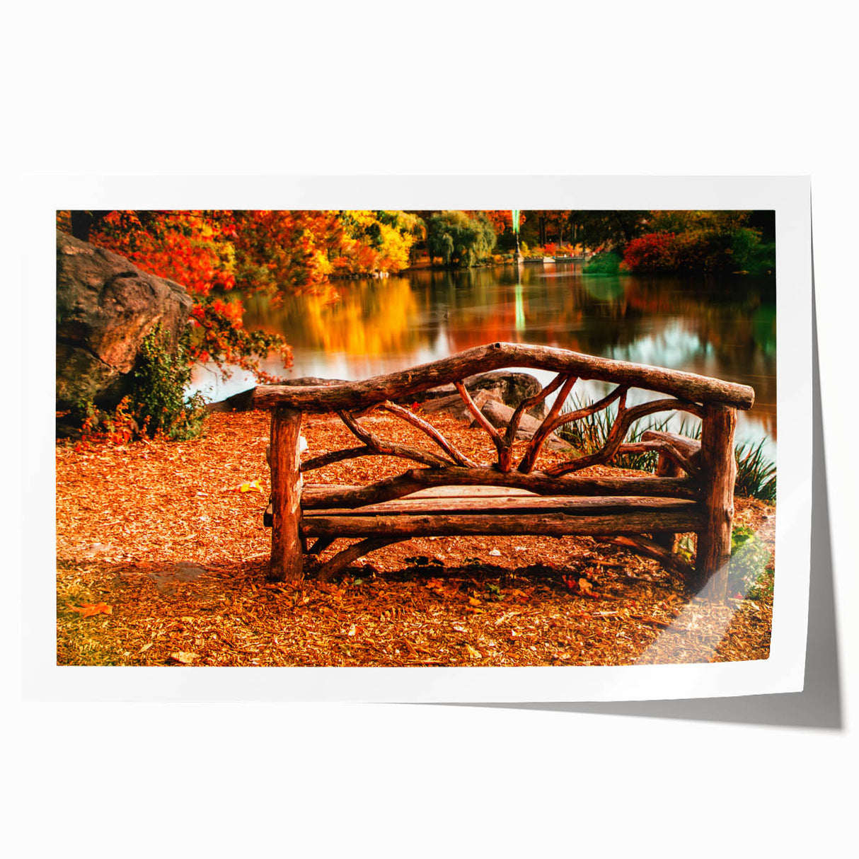 Extra large rolled print of Central Park with lush greenery and muted earth tones, ideal for dining room wall art.