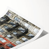 Extra large wall art featuring line art flowers over a Manhattan cityscape in black and white.