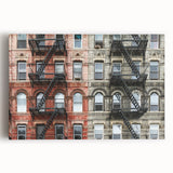 Black and white aerial view of Manhattan on large stretched canvas, ideal for kitchen wall art.