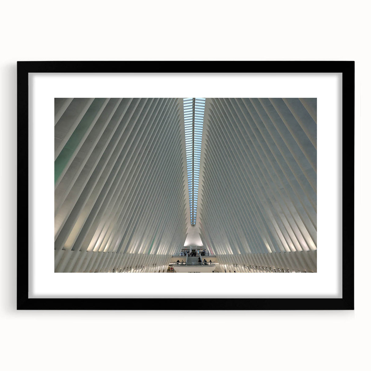 Colorful abstract art print of NYC skyline, featuring vibrant blues and reds on a large textured canvas.