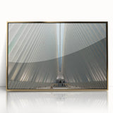 Large art print of NYC skyline featuring the Trade Center, in gold tones on acrylic, ideal for modern art wall decor.
