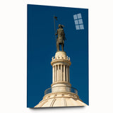 Large abstract wall art on acrylic glass depicting vibrant Oklahoma scenery, ideal for bedroom or dining room decor.