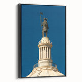Black and white framed canvas of an Oklahoma landscape, ideal for bedroom wall art with a vintage poster style.