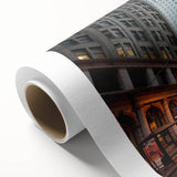 Art Deco poster featuring the Philadelphia skyline in pastel shades on rolled canvas, ideal for nursery wall art.