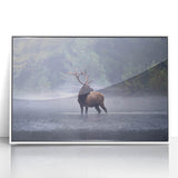 Framed acrylic print of a Pennsylvania landscape in art deco style, with soft pastel colors.