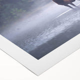 Art deco poster of Pennsylvania scenery in muted earth tones on rolled canvas, suitable for dining room wall art.