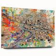 Large abstract wall art of Phoenix Valley in muted earth tones on acrylic glass, suitable for bedroom or dining room decor.