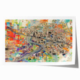 Extra large rolled print of Phoenix Valley scenery in muted earth tones, ideal for art wall dining room.