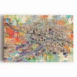 Large black and white stretched canvas of Phoenix Valley, ideal for kitchen wall art.
