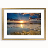 Extra large abstract art print depicting textured South Carolina scenery in muted earth tones on a framed canvas.