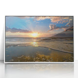 Acrylic print of a South Carolina landscape in art deco style, with muted greens and blues.