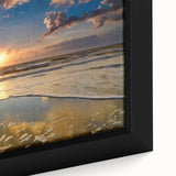 Extra large framed canvas featuring a textured depiction of a South Carolina landscape in black with colorful accents.