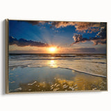 Framed canvas featuring a vintage-style landscape painting of South Carolina, with a muted gold and black color scheme.