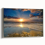 Framed canvas of a South Carolina landscape painting in colorful tones, ideal for living room decor.