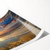 Extra large wall art featuring line art flowers in soft pastel shades on a rolled canvas, ideal for large living room decor.