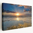 Side view of a stretched canvas featuring a scenic South Carolina landscape in muted green and blue tones.
