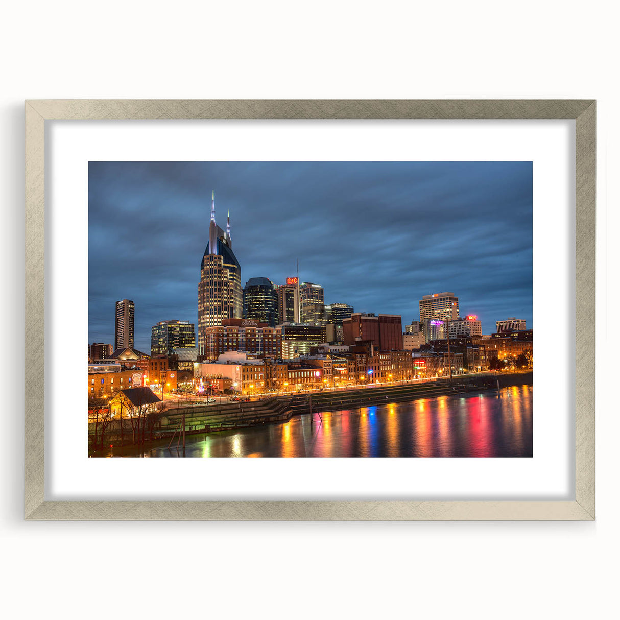 Textured art of abstract Nashville skyline in muted earth tones on a framed canvas, suitable for bedroom decor.