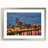 Textured art of abstract Nashville skyline in muted earth tones on a framed canvas, suitable for bedroom decor.
