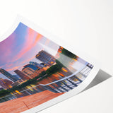 Extra large wall art featuring line art flowers in muted earth tones on a rolled print, suitable for large living room decor.