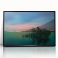 Large abstract wall art featuring Dallas skyline in muted blue and gray tones on a framed acrylic print.