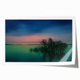 Extra large rolled print of Dallas skyline with vibrant sunset hues, ideal for art wall dining room.