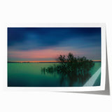 Extra large rolled print of Dallas skyline with vibrant sunset hues, ideal for art wall dining room.