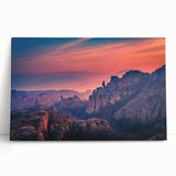 Black and white large art print of Zion National Park on stretched canvas, ideal for kitchen wall art or bedroom decor.