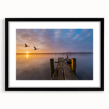 Abstract art print of a Vermont landscape in vibrant colors on a textured, extra large canvas, framed in black.