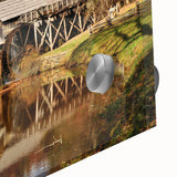 Large abstract wall art depicting Virginia scenery in mid-century modernist style on acrylic glass.