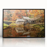 Large abstract wall art featuring a Virginia landscape in muted earth tones on a framed acrylic print.