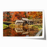 Rolled print of a Virginia landscape featuring lush greenery and floral elements in soft pastel colors.