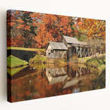 Large canvas print of a serene Virginia landscape in soft green and blue tones, suitable for kitchen wall art.