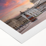 Art deco poster of Washington D.C. Capitol in muted gray tones on rolled canvas, suitable for dining room wall art.