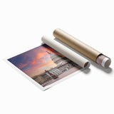 Extra large wall art featuring a floral depiction of the Washington DC Capitol on a rolled print.