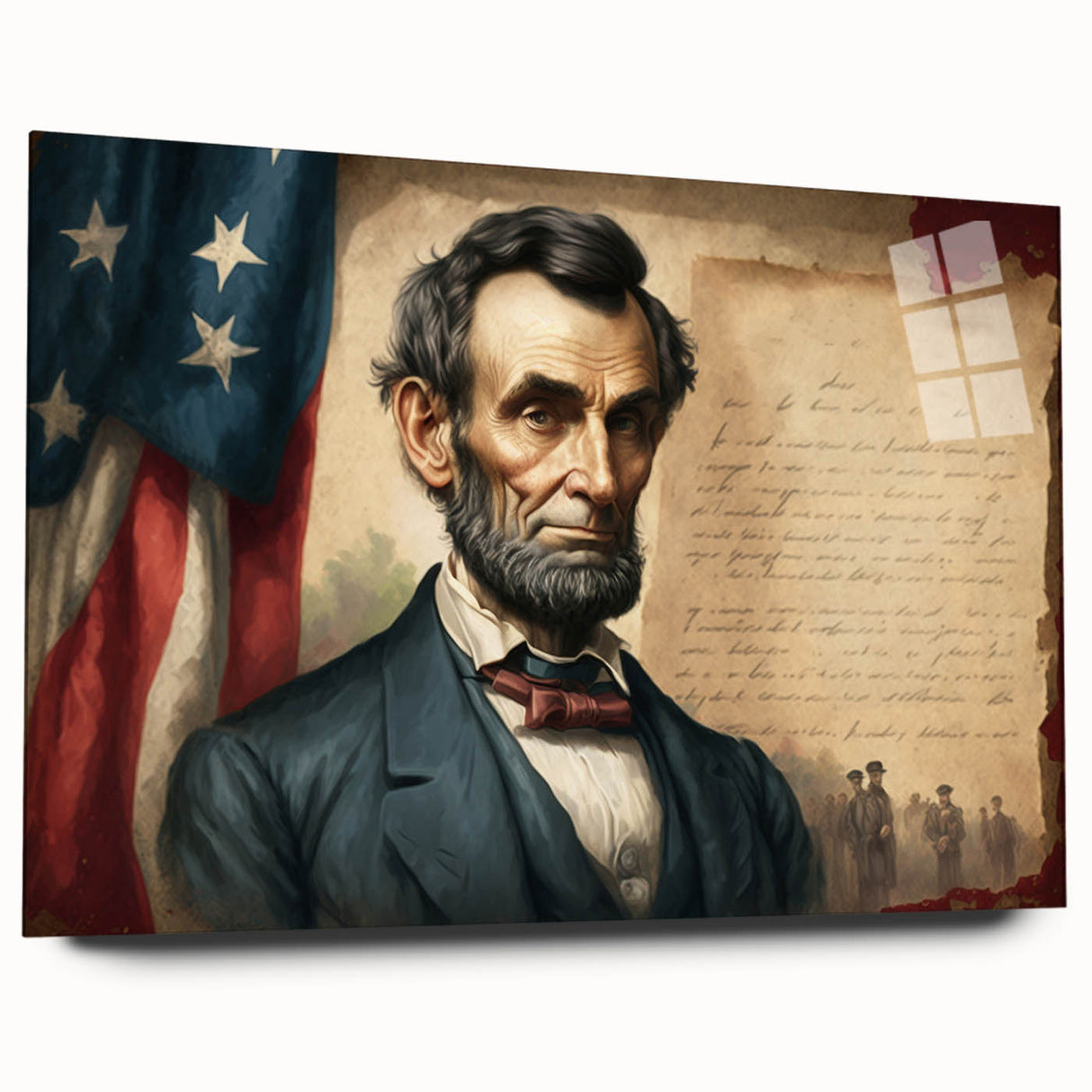 Acrylic print of Washington DC's Lincoln Memorial in muted gray tones, suitable for bedroom or dining room decor.